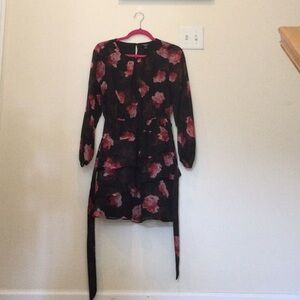 Simply Vera Back and Pink Floral Dress